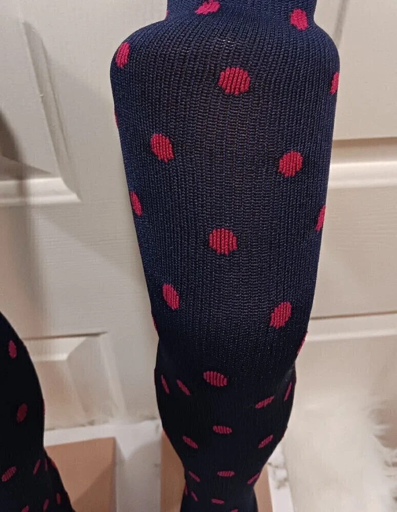 Knee High Socks With Red Dots In S/M - Picture 3 of 8
